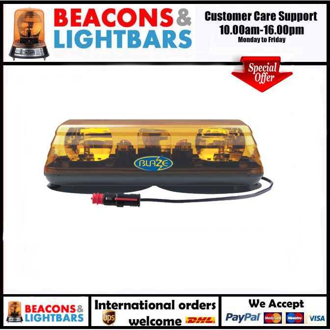 Vision Alert 601.AA01.M Blaze II 12v Mag50 Rotating Amber Mini lightbar PN: 601.AA01.M